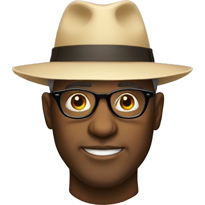 man with glasses and big hat emoji