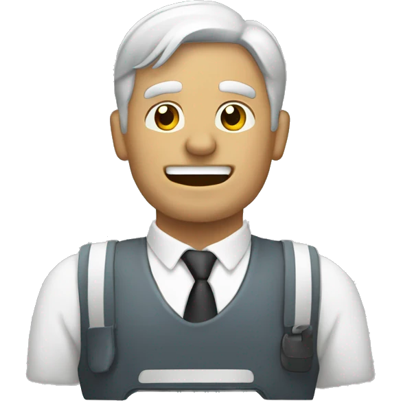 hombre mecánico saludando emoji