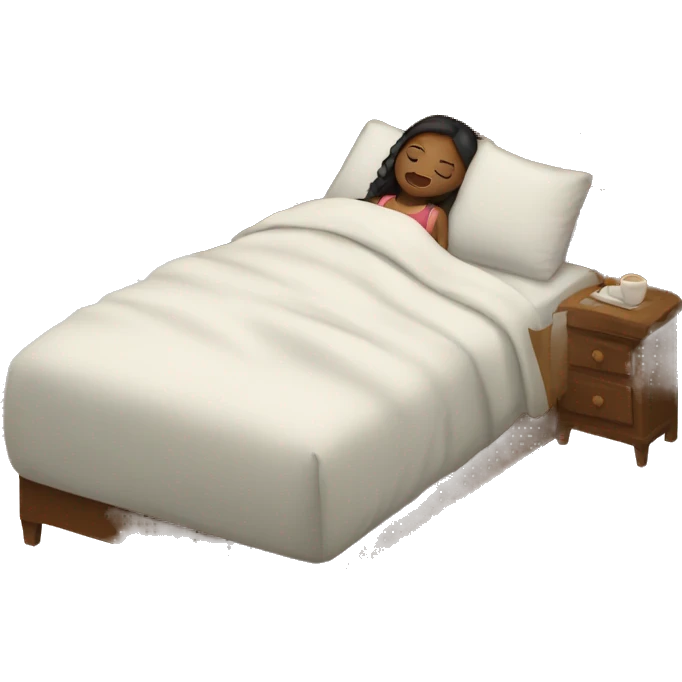 Girl sleep in big bed  emoji