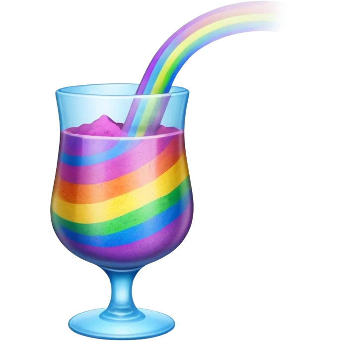 A Glass with rainbow powder in it emoji