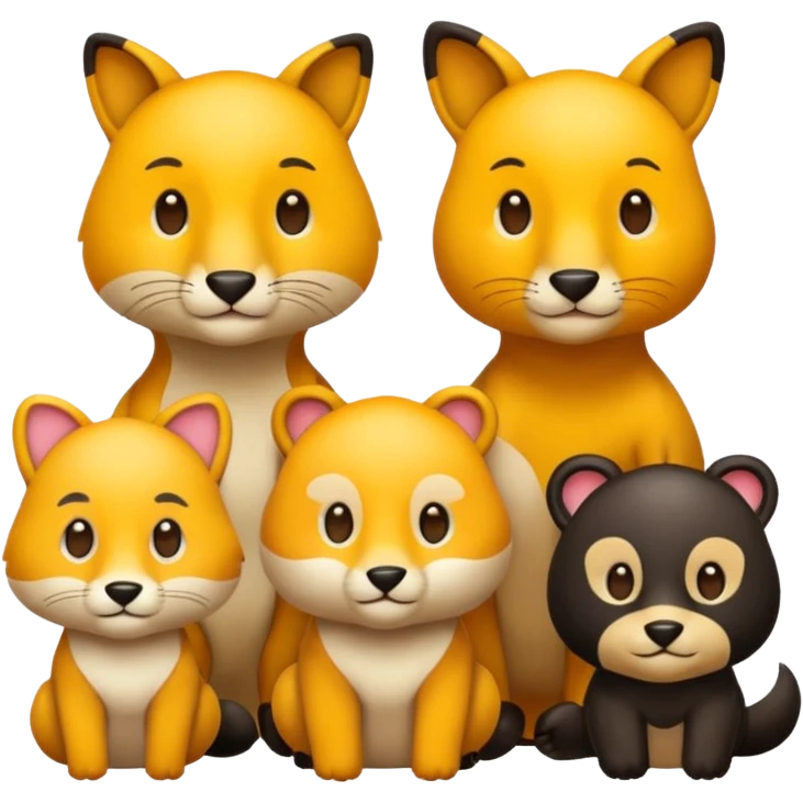 animal group with one male and two females emoji