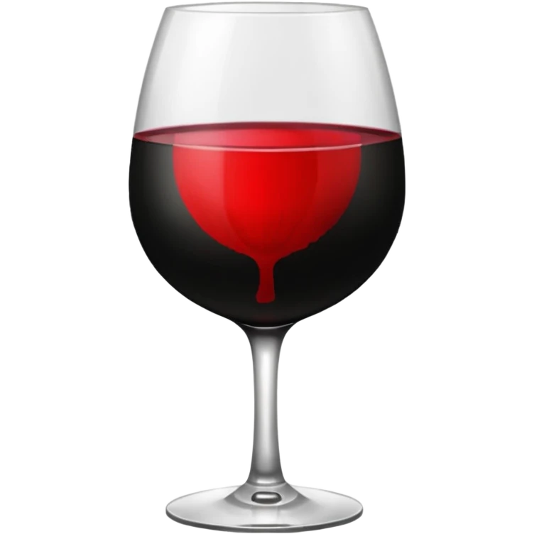 Black color background with wine glass and lipstick stain emoji