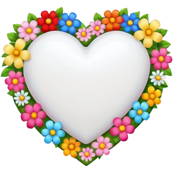 white heart with a floral border emoji