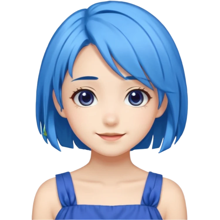 pixel somehow produce anime girl with blue hair emoji