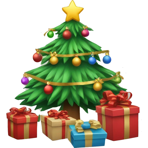 Christmas tree with gifts emoji
