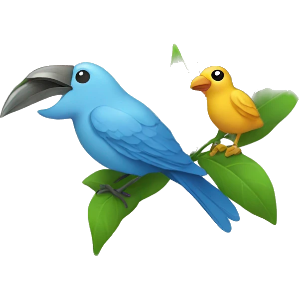 Flower with bird emoji