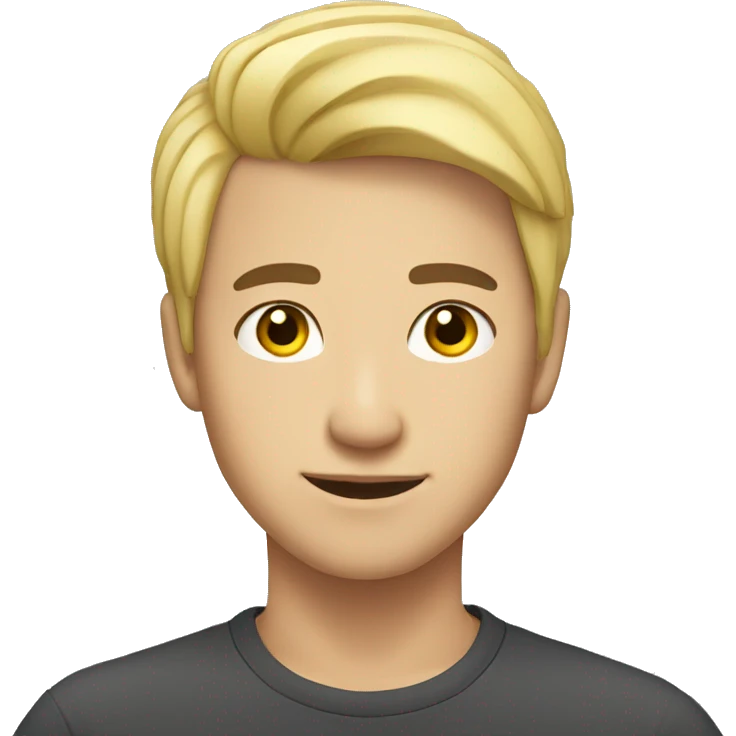 pretty asian male with blonde hair and golden eyes emoji