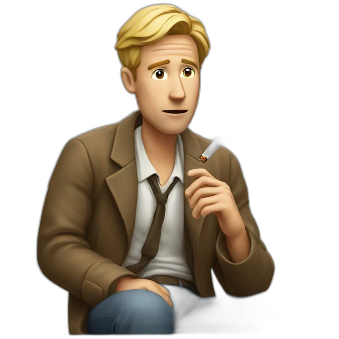 poor whit man smoking a ciggaret emoji