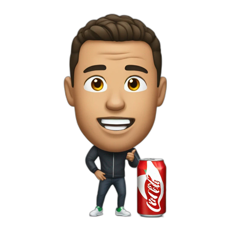 Ronaldo qui boit un coca emoji