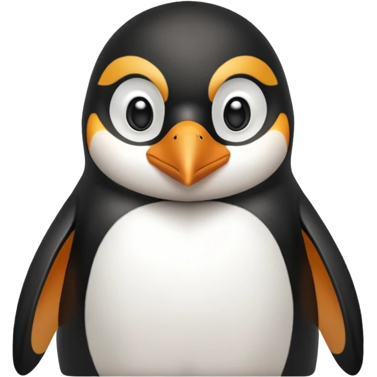 peguin hald body, hand on chin, wow suprise, half body emoji