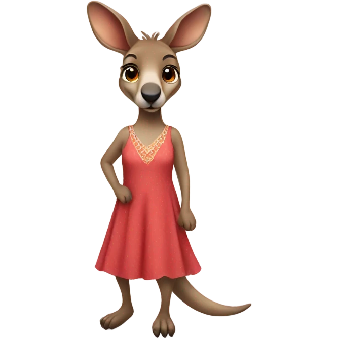 Kangaroo in a dress emoji