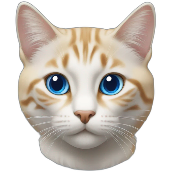 Un chat bleu avec un champion emoji
