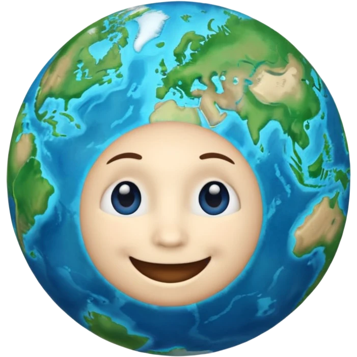 Make a image prompt of the earth with a face emoji