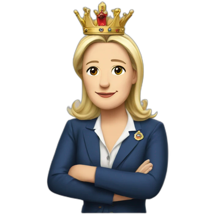 Politician Marine-Le-Pen with a crown emoji