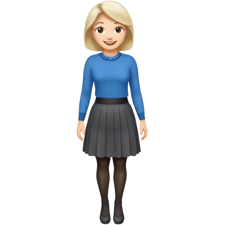 a fashionable middle aged woman, wearing skirt and tights  emoji