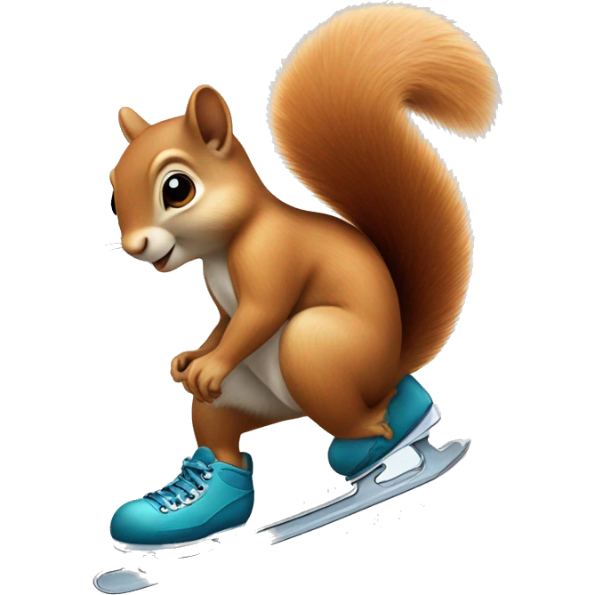 squirrel wearing ice skates on its feet emoji