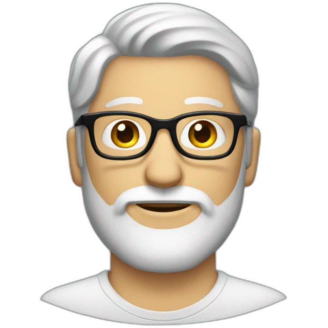 white guy with tall beard and side medium hair and glasses emoji