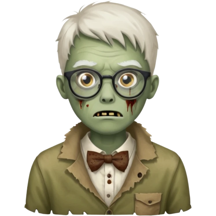 zombie with big eye glass emoji