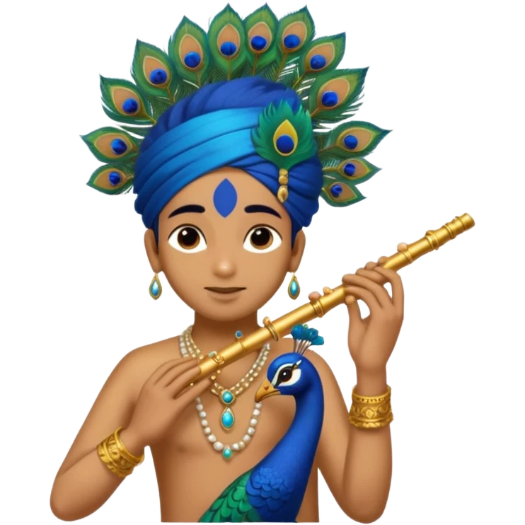 Krishna Flute and peacock feather emoji
