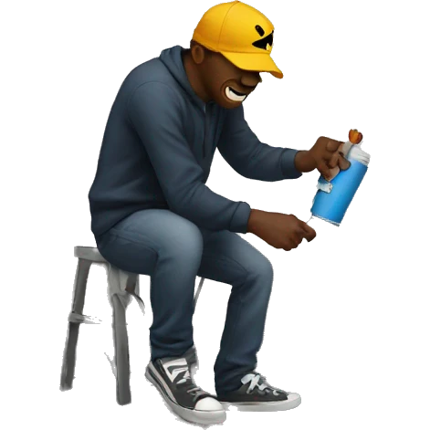 man doing graffiti emoji
