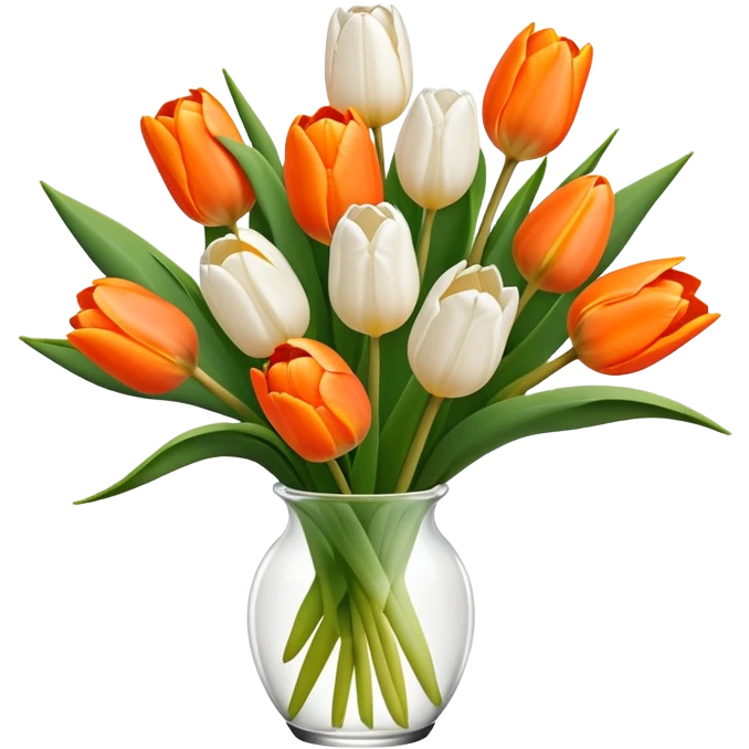 orange and white tulips emoji