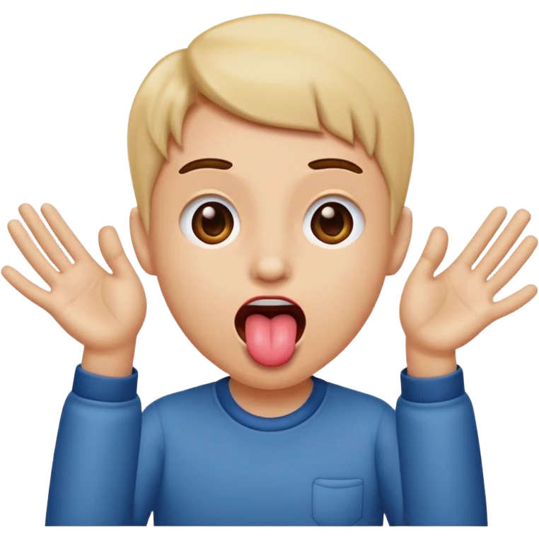 tongue out hands out emoji