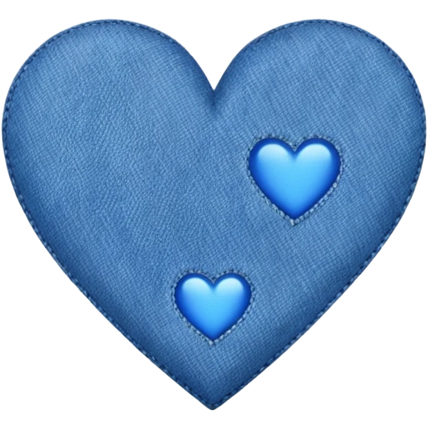blue heart with a denim pattern emoji
