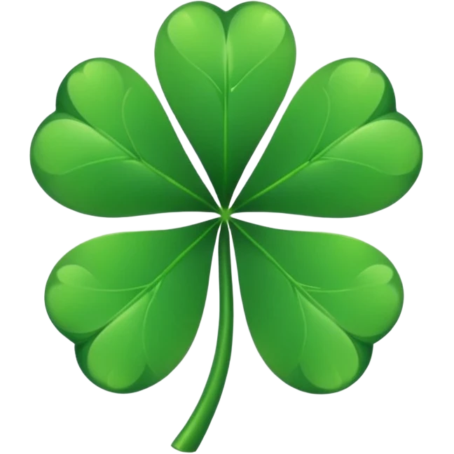 Lucky clover charm – green four-leaf clover.
 emoji
