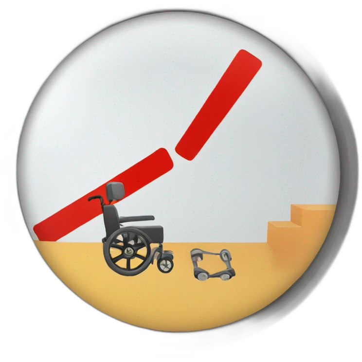 stop sign  in the wheel of a wheel chair emoji