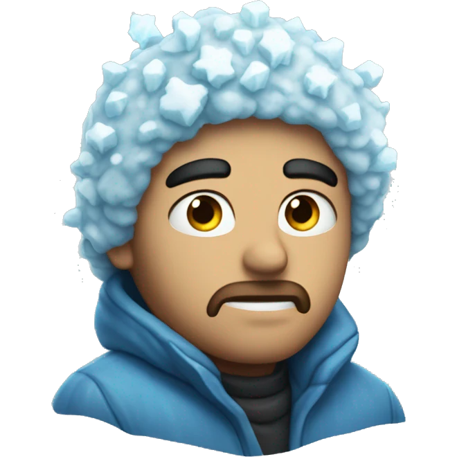 snowflakesad alone blue ice  emoji