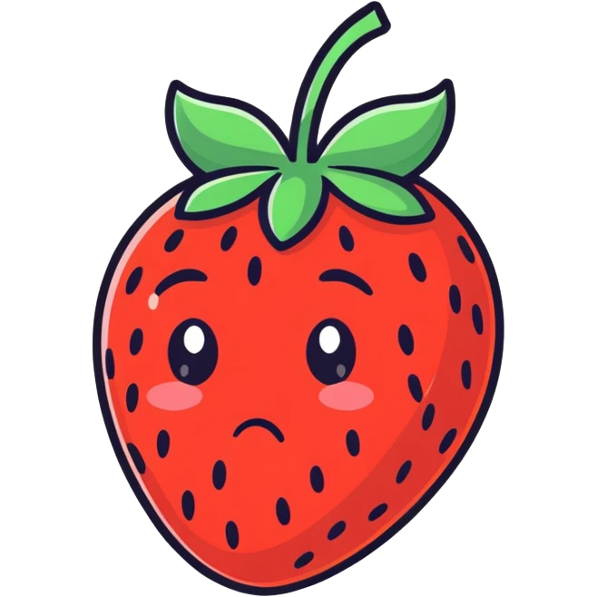A strawberry crying :( emoji