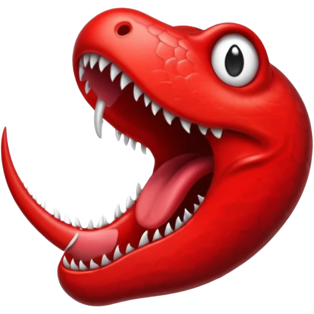 Forked serpent tongue emerging from shadowed mouth, seductive and threatening emoji