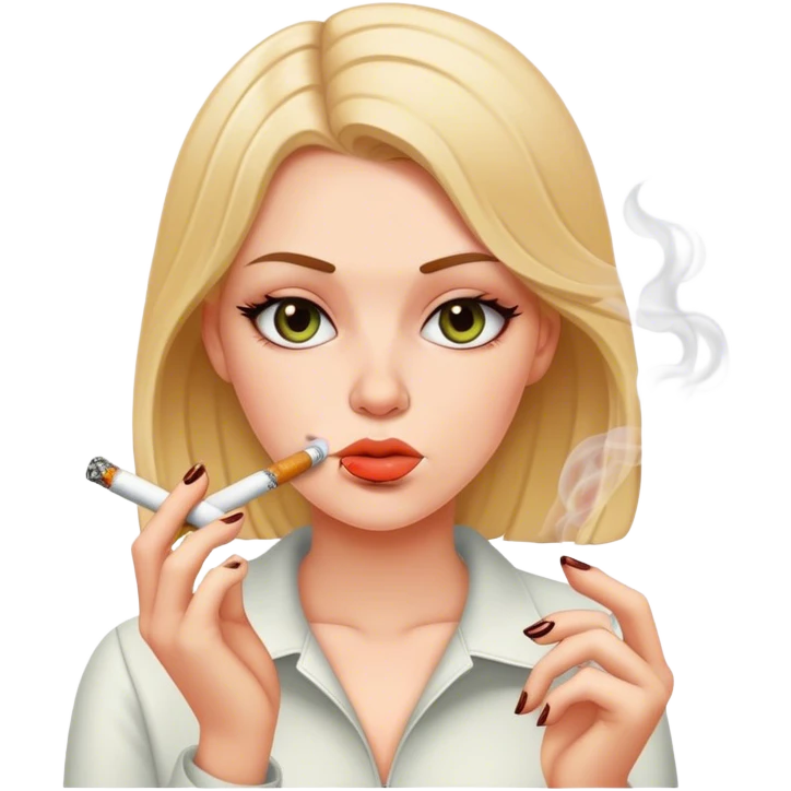 White girl smoking weef emoji