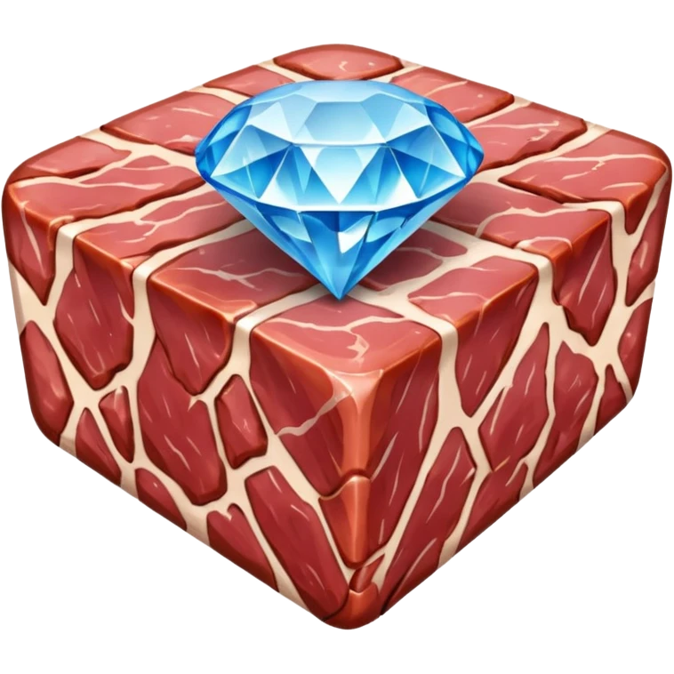 Meat with diamond textur and blue color emoji