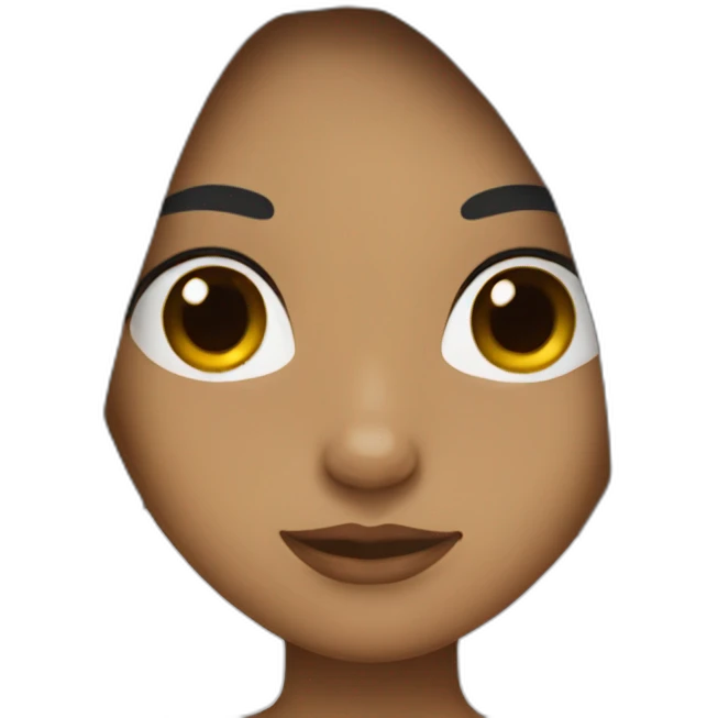 Girl with a long black hair and a tanned skin and big black glass emoji