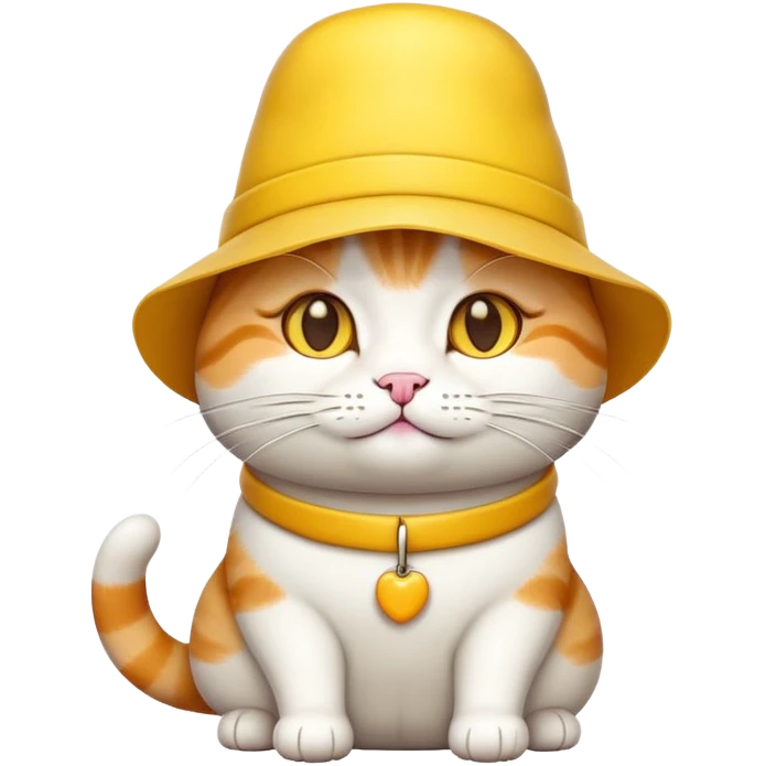 cheese cat wearing a yellow hat emoji