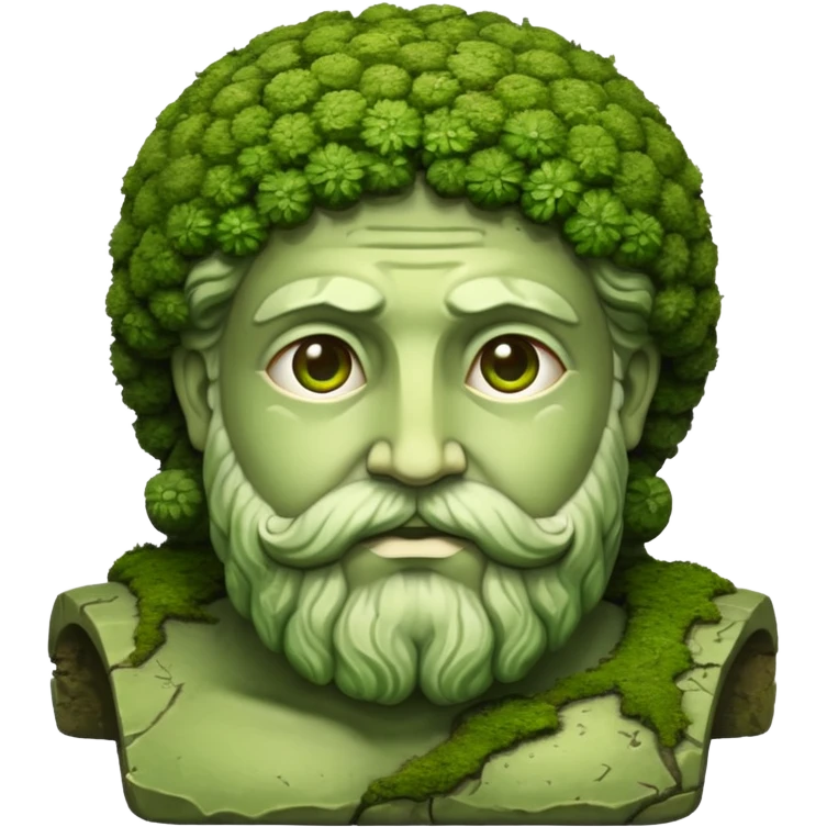 Greek sculpture with moss emoji