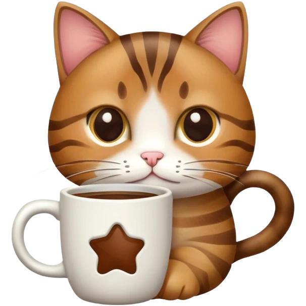Cat with coffee emoji