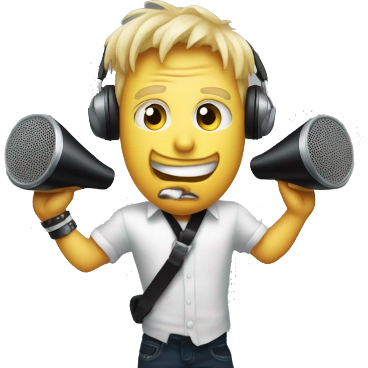 Billy Joe Armstrong holds loud speaker emoji