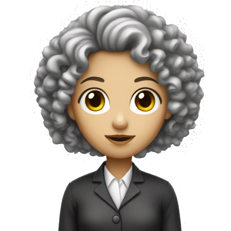 Curly girl with white skin cientific and investigator emoji