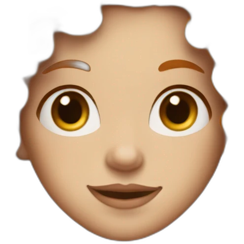 Curly ginger woman with long hair and a white portion of hair emoji