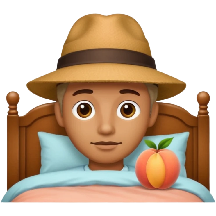 Créer emoji de un homme derrière une pêche avec un lit emoji