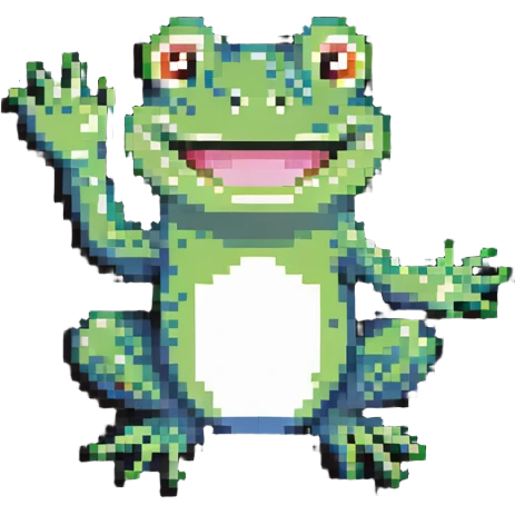 smiling frog waving emoji