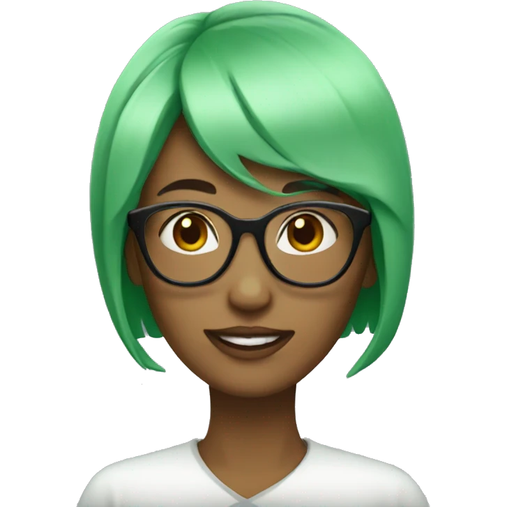Woman with glasses and green hair  emoji
