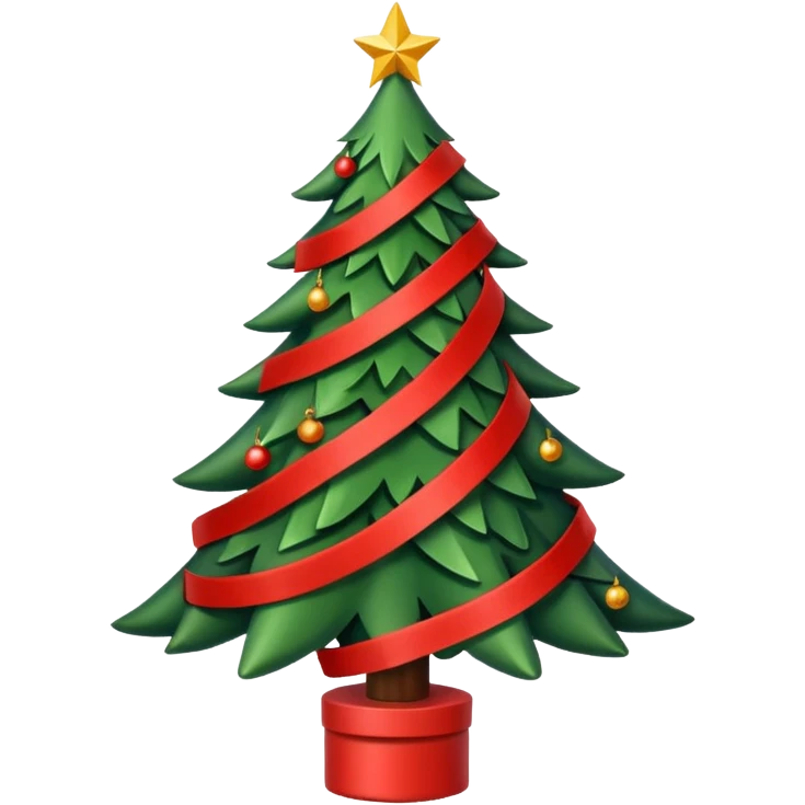 christmas tree with red ribbons emoji