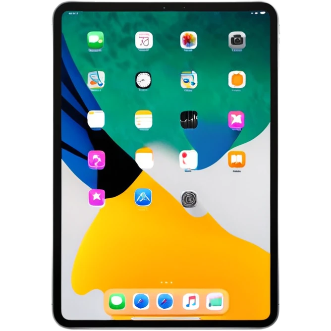 iPad Pro 11-inch facing forward minimal background emoji