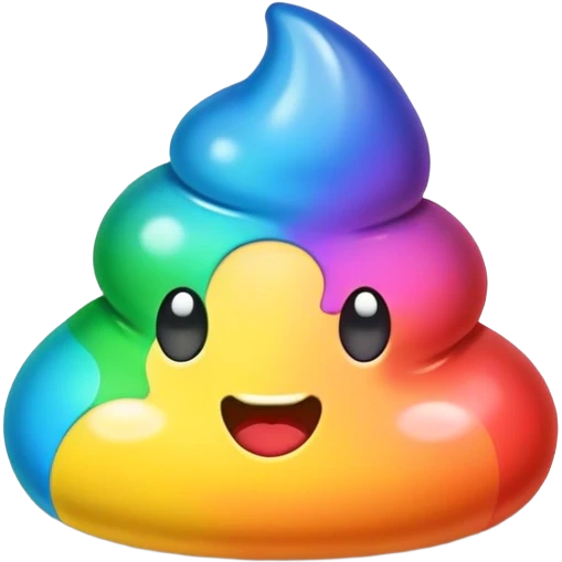 Rainbow poop emoji