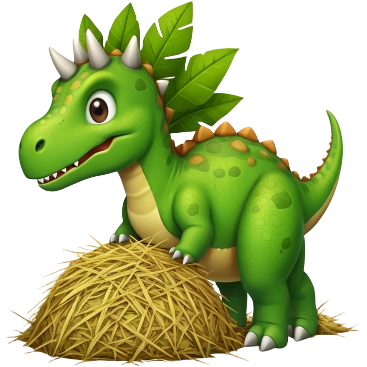 Dinosaurios with hay emoji