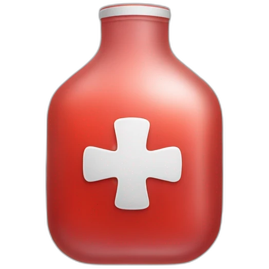 medical soft bag with red liquid emoji