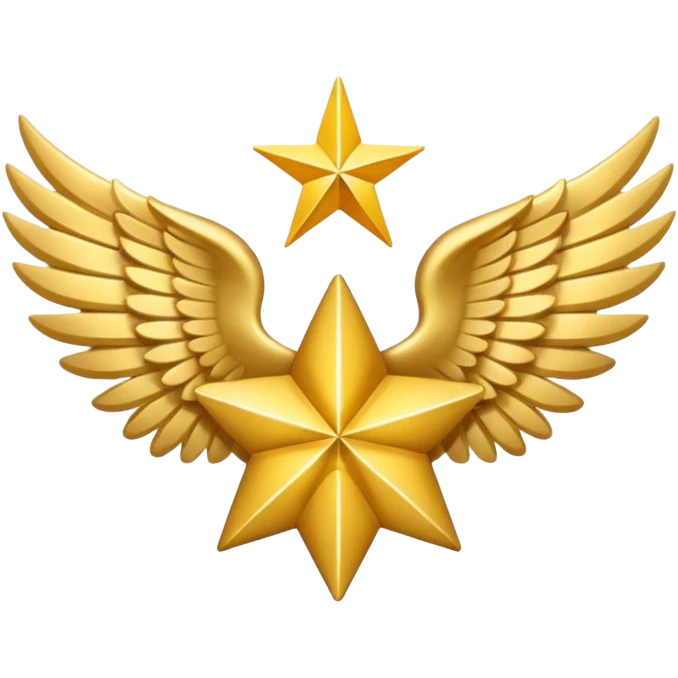 An image with wings on a star based on the star and wings of the basic emoji of the iPhone. emoji